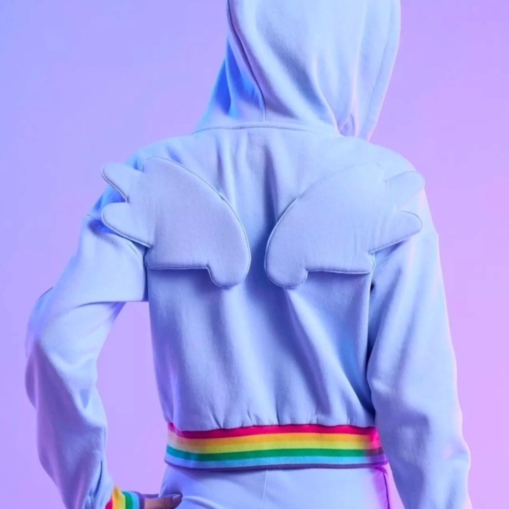 Hot Topic My Little Pony Rainbow Dash Cropped Hoodie Medium - Picture 2 of 7